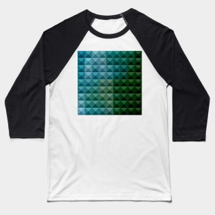 Dark Spring Green Abstract Low Polygon Background Baseball T-Shirt